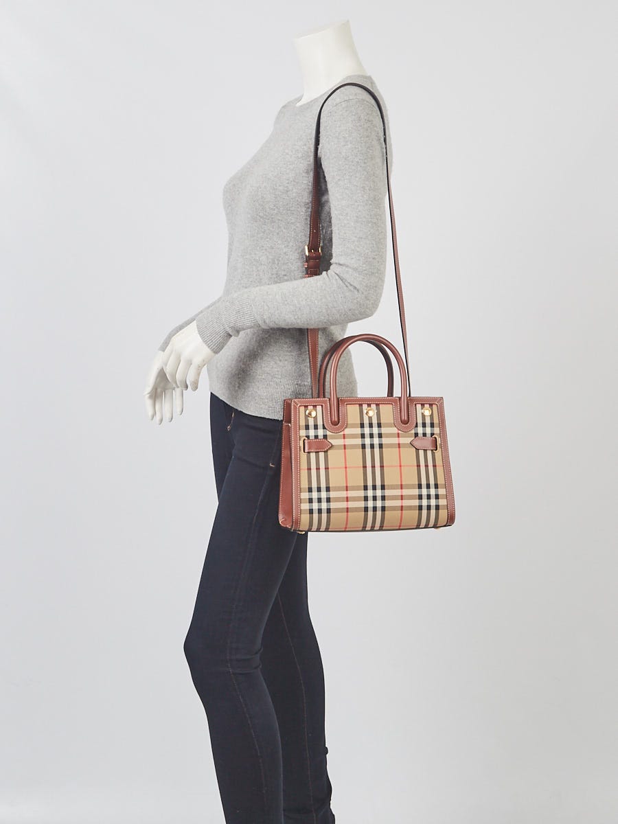 Burberry BABY TITLE ハンドバッグ BURBERRY Baby Title Bag Vintage Check & Leather