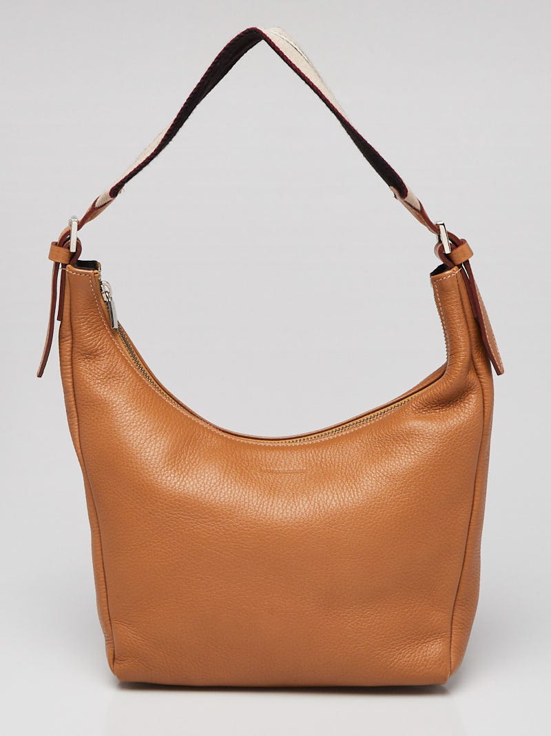 logo scarf burberry scarf citrus yellow Burberry Brown Pebbled Leather Shoulder Bag SchaferandweinerShops s Closet