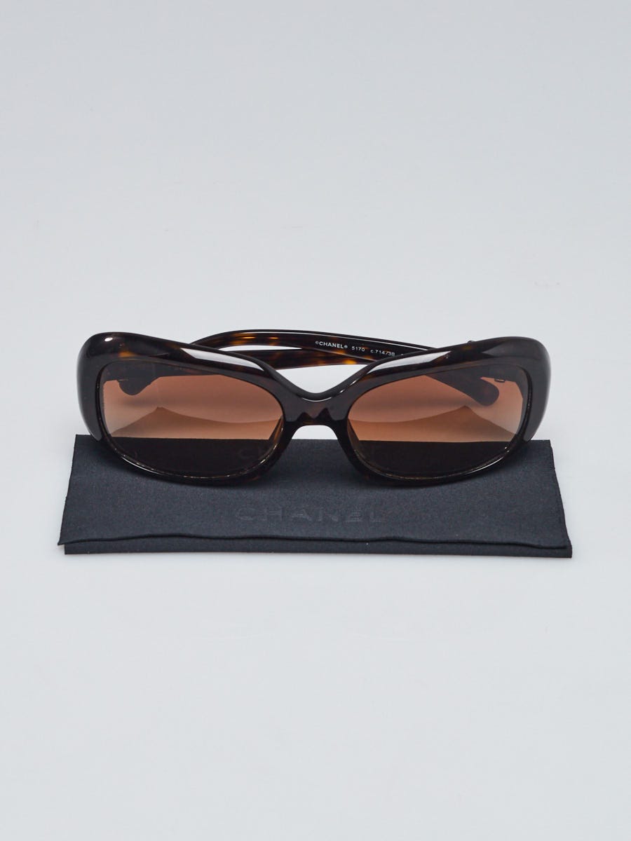 Chanel Brown Tortoise Shell Frame Bow Sunglasses-5170  display picture 1
