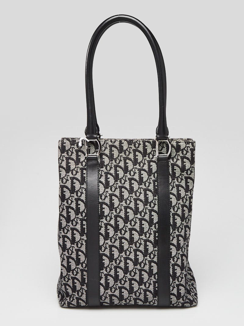 Christian Dior Black/Grey Diorissimo Canvas Vertical Tote Bag