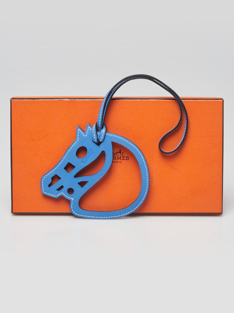HERMES パドックチャーム　ブルーパラダイス Hermes Bleu Paradise Swift Leather Paddock Cheval Horse Bag Charm