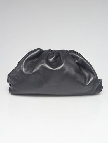 Bottega Veneta Black Calfskin Leather The Pouch Clutch Bag