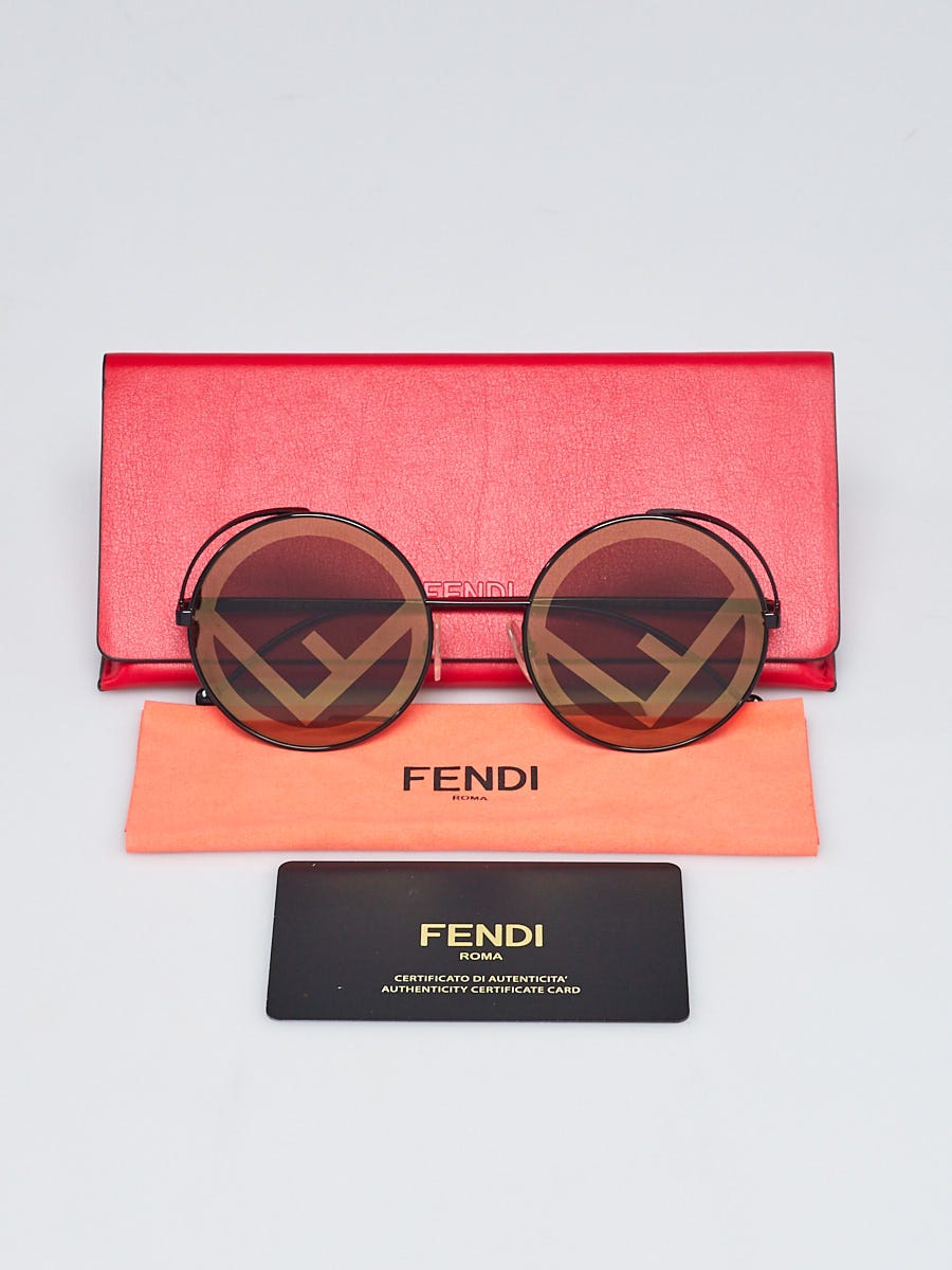 24hrs sale! Fendi Black Round Sunglasses with Red Logo Case Fendi FF0259F Round Black Sunglasses NIB 145MM $450 #75 | eBay main image 2