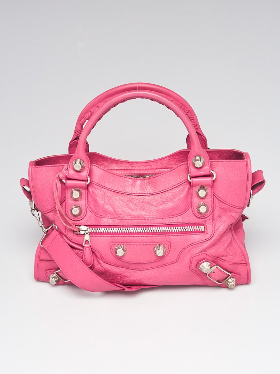 Yn♡BALENCIAGA　クラッシックシティ　ジャイアント Balenciaga Cyclamen Lambskin Leather Giant 21 Silver Motorcycle