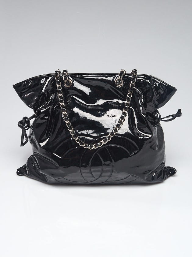 Chanel Black Patent Vinyl Bon Bon Tote Bag