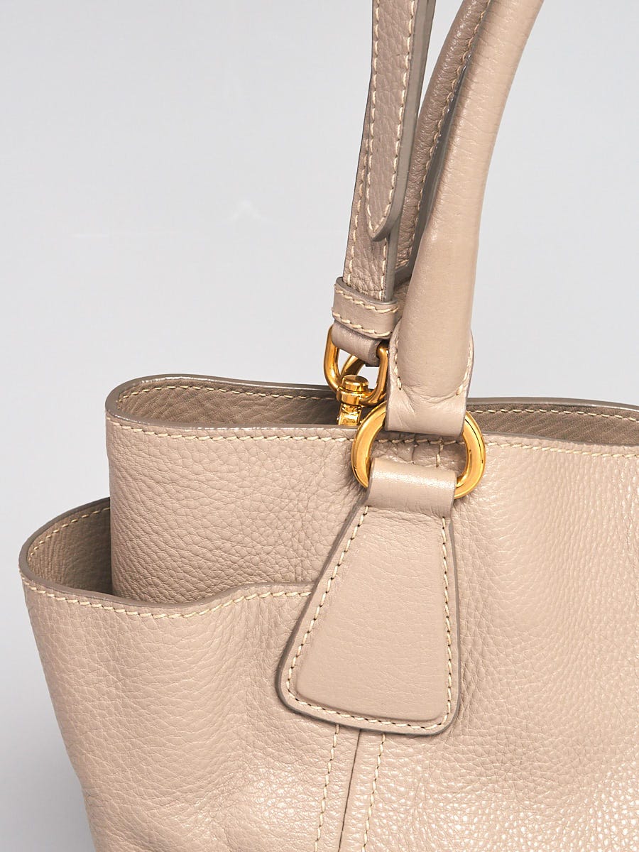 Prada Pomice Vitello Daino Leather Side Pocket Tote Bag BN2435