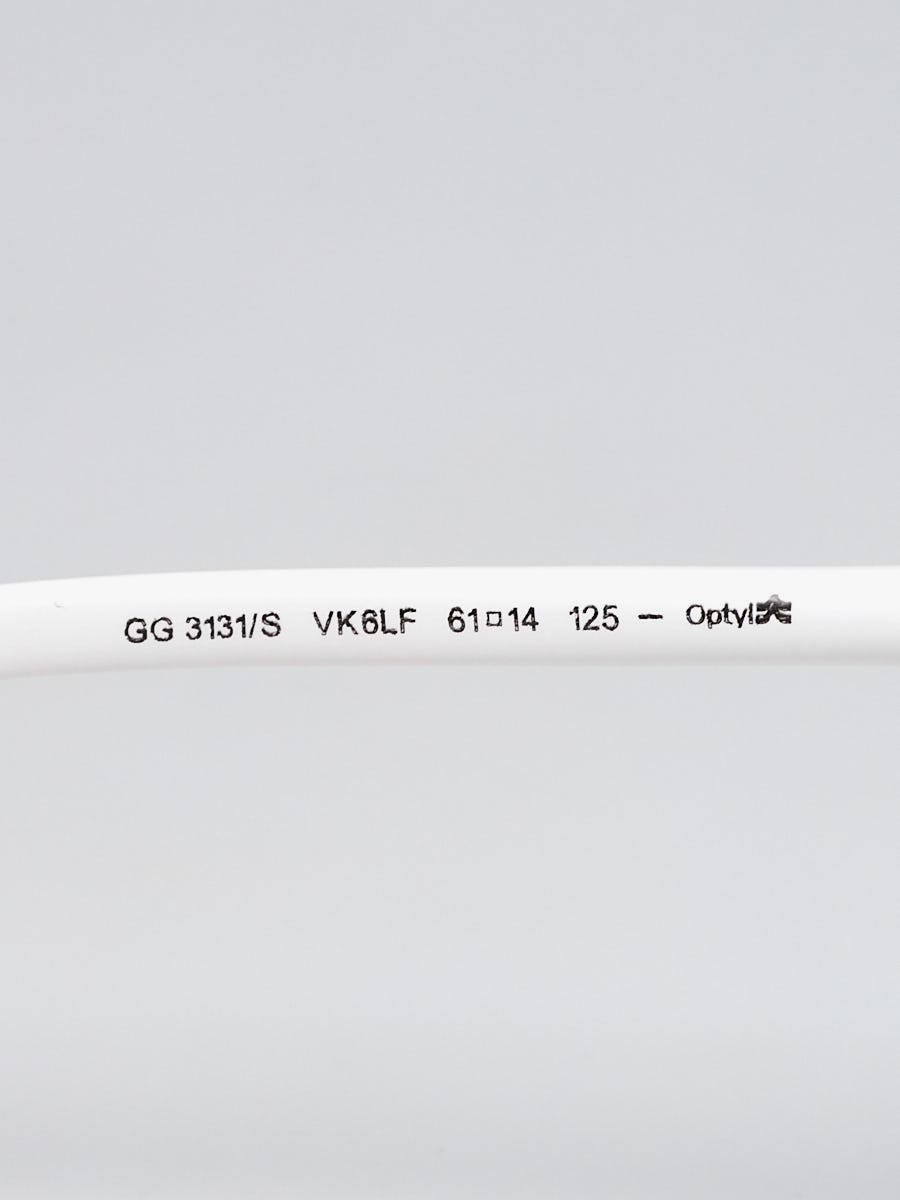 Gucci White Frame Oversized Bamboo Sunglasses GG/3131S | Yoogi's