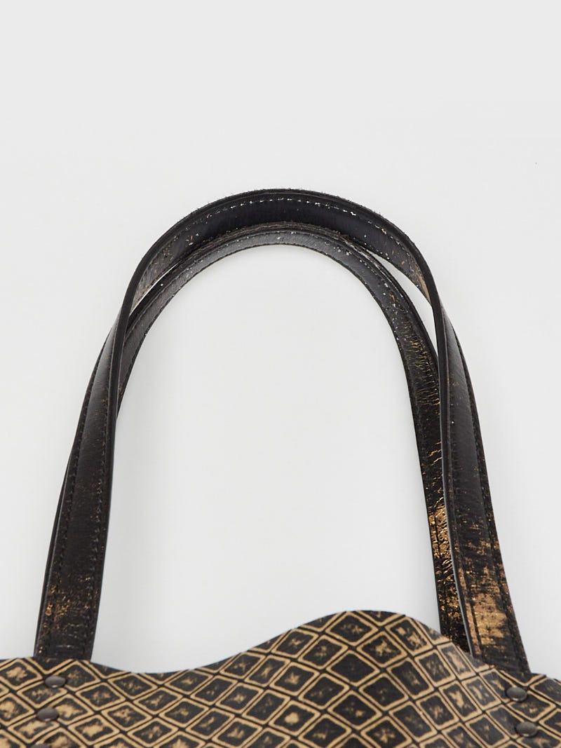 Bottega Veneta Black/Gold Intrecciomirage Leather Tote Bag