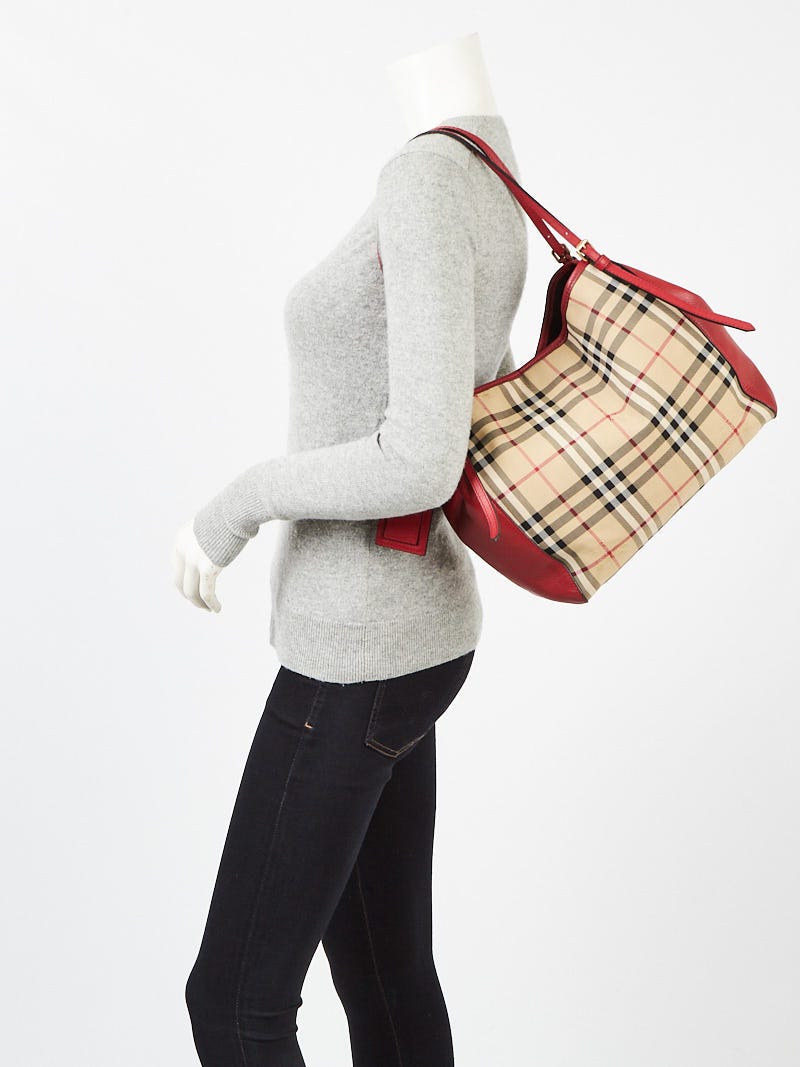 Burberry horseferry check small canterbury tote sales