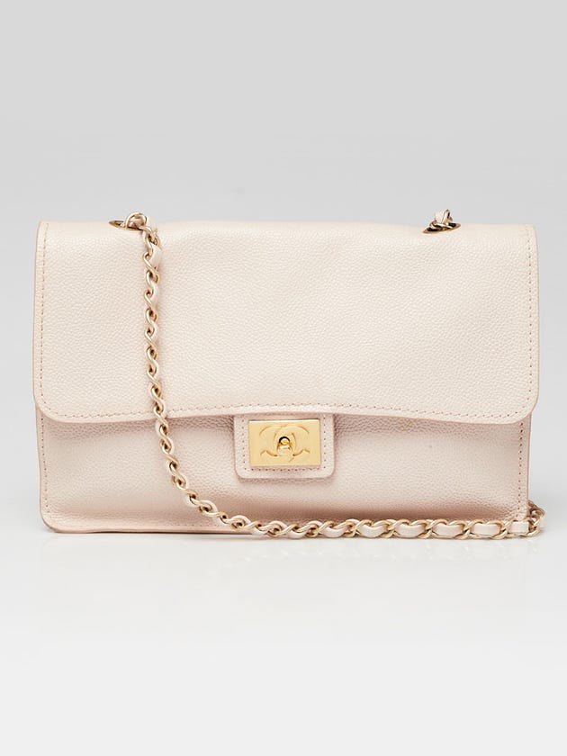 Chanel Light Pink Caviar Leather Medium Flap Bag