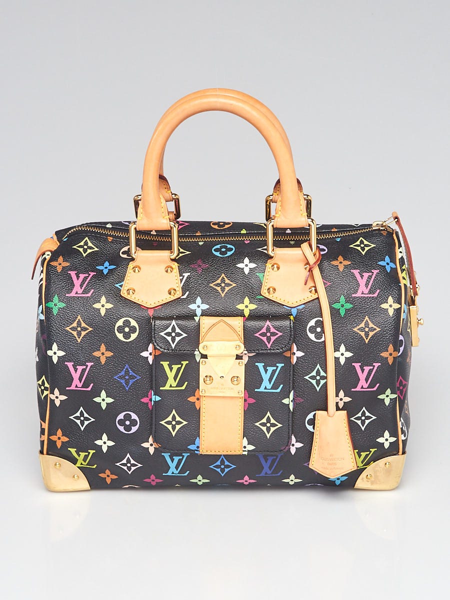 Louis Vuitton Black Monogram Multicolore Speedy 30 Bag - Yoogi's Closet