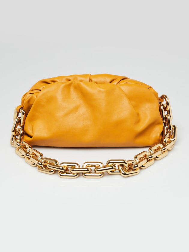 Bottega Veneta Gold Leather Chain Pouch Bag