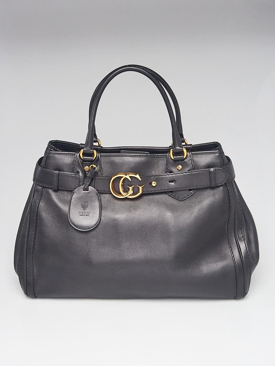 Gucci Black Leather GG Running Large Tote Bag Yoogi s Closet