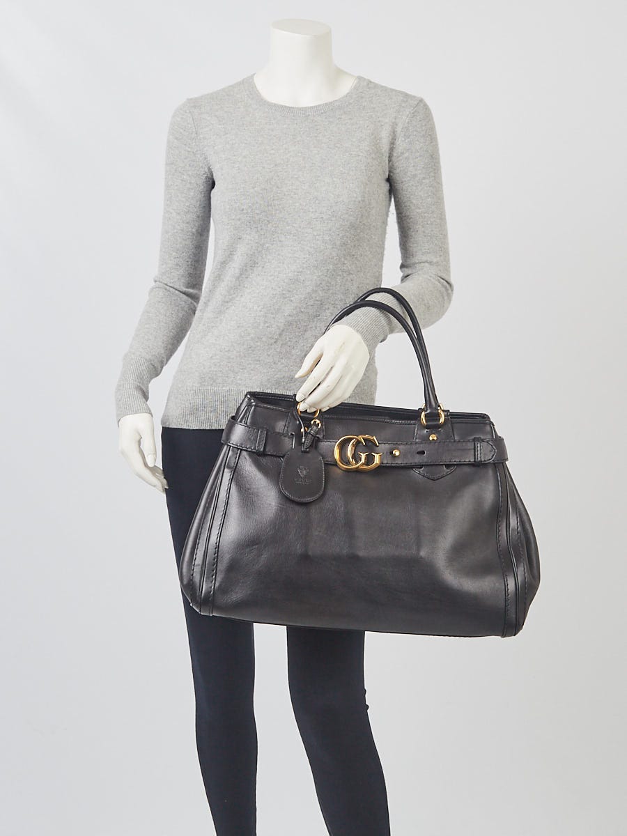 Gucci Black Leather GG Running Large Tote Bag Yoogi s Closet