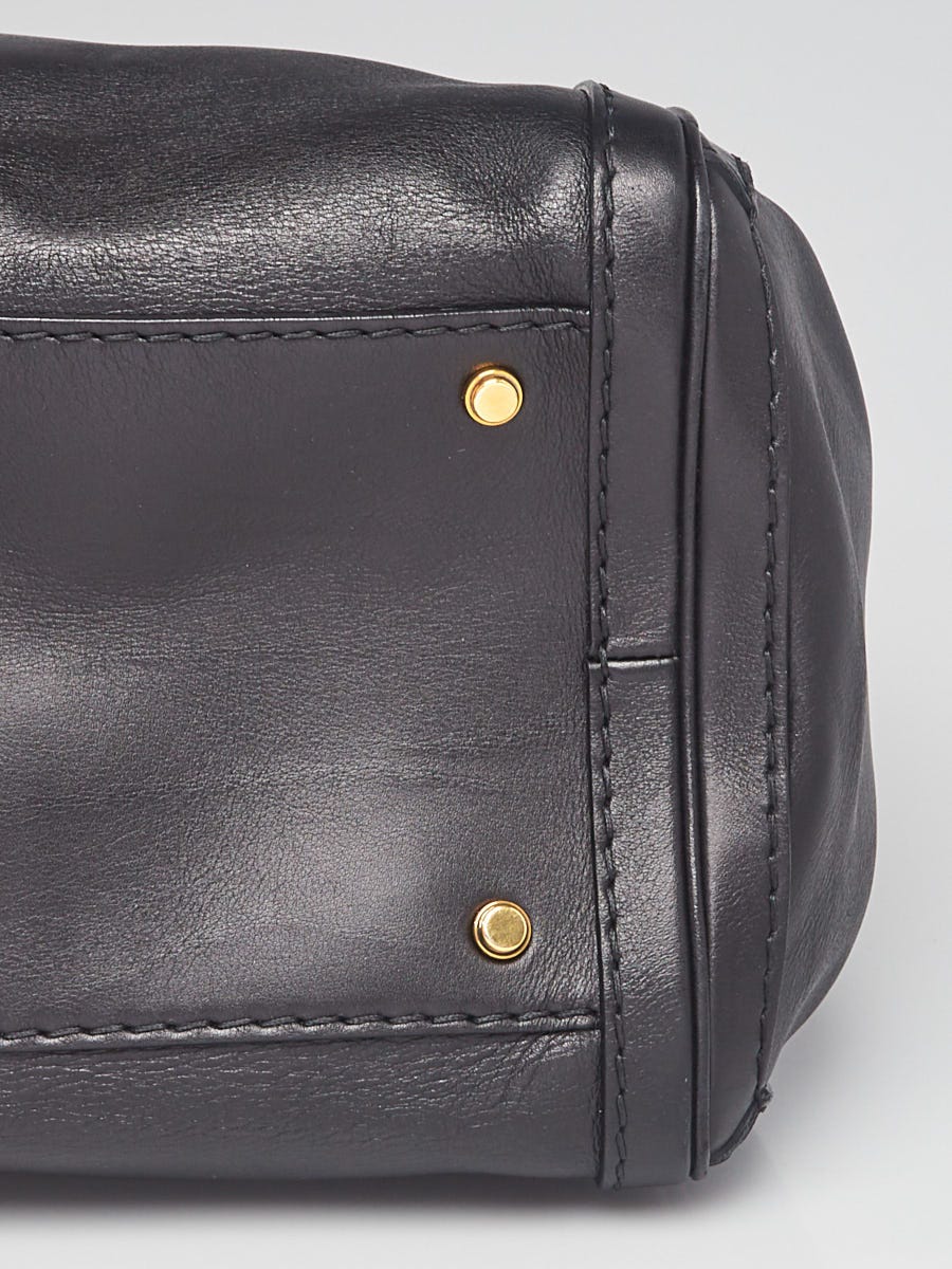 RO-4293　gog Gucci Black Leather GG Running Large Tote Bag | Yoogi's Closet