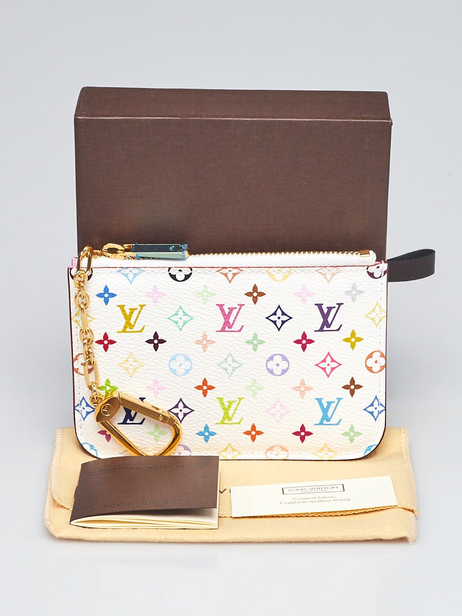 Louis Vuitton White Multicolor Monogram Pochette Cles NM Key Louis Vuitton White Multicolor Monogram Pochette Cles NM Key