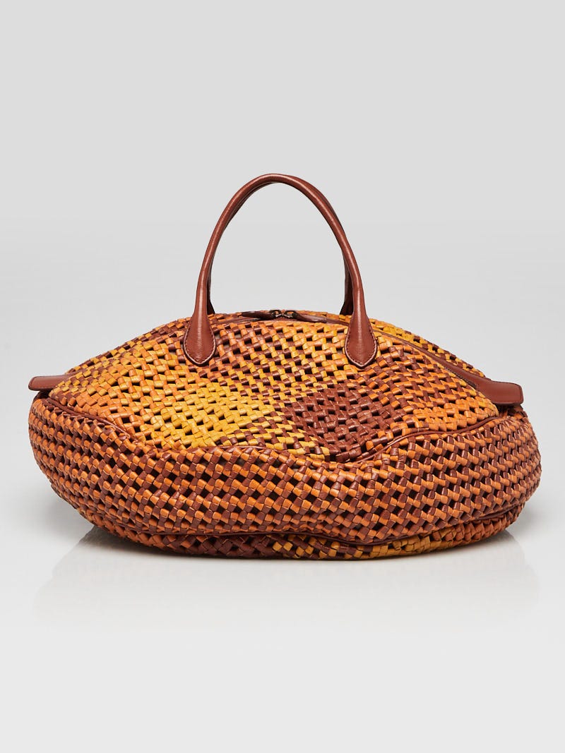 Bottega Veneta Point Weaved Basket Bag in Natural