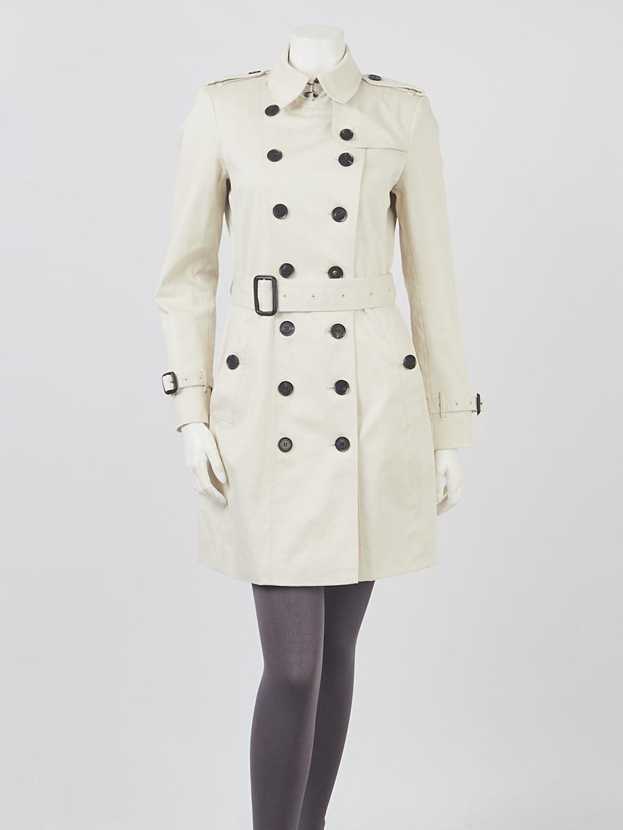 Burberry London Light Beige Cotton Trench Sandringham Trench Coat
