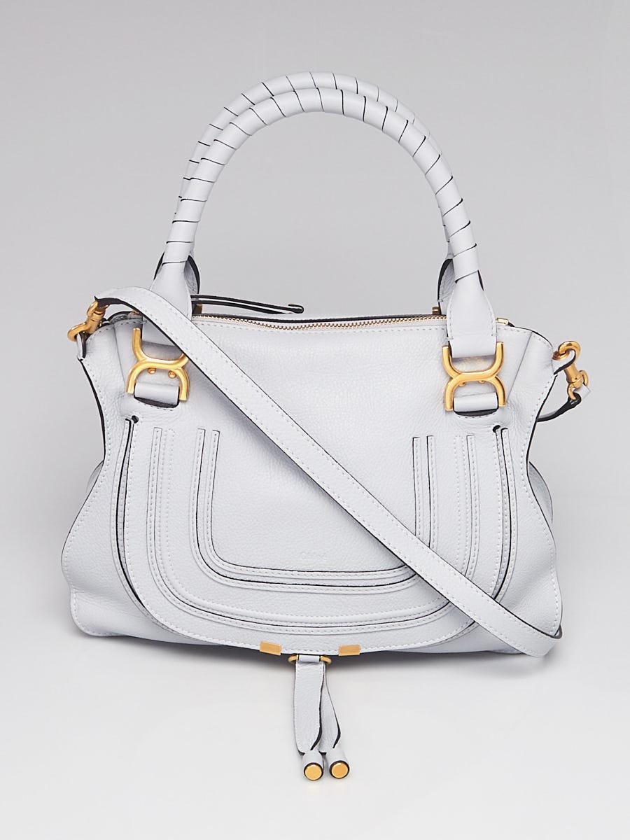 Chloe Light Cloud Pebbled Leather Medium Marcie Satchel Bag Yoogi s Closet