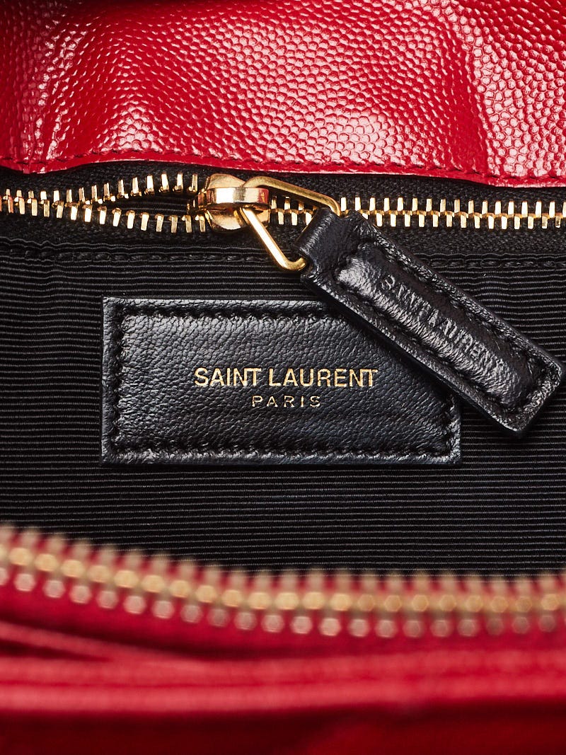 web限定アイテム Laurent Saint Yves Red Monogram Leather Grained Quilted バッグ