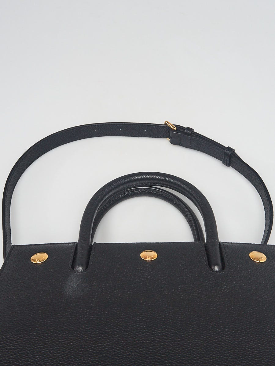 Burberry Black Pebbled Leather Baby Title Tote Bag | Yoogi's Closet