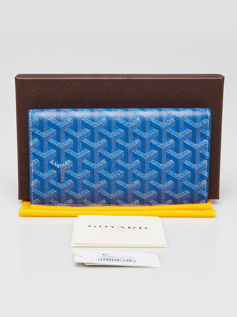 ゴヤール　リシュリュー Goyard Blue Chevron Print Coated Canvas Richelieu Bi-Fold