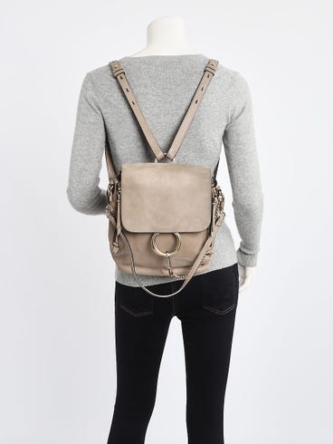 chloe medium black leather faye backpack Suede Calfskin 1867969 FASHIONPHILE Logo embossed at face Chloe Mini Faye Backpack