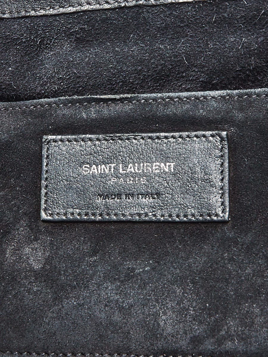 Yves Saint Laurent Black Chevron Quilted Leather Emmanuelle Chain Bucket  Bag - Yoogi's Closet