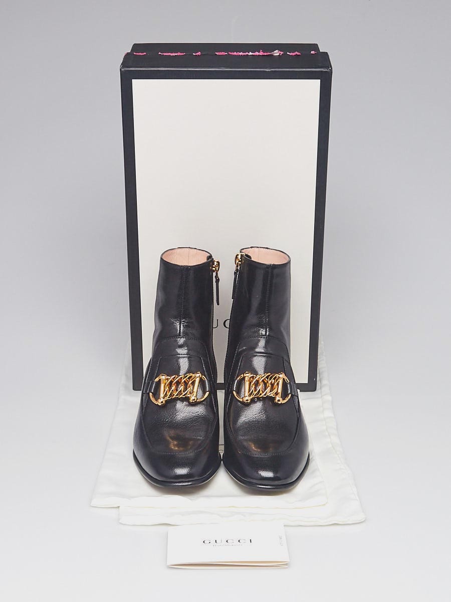 Gucci Black Leather Quentin Ankle Boots Size 6 36.5 Yoogi s Closet