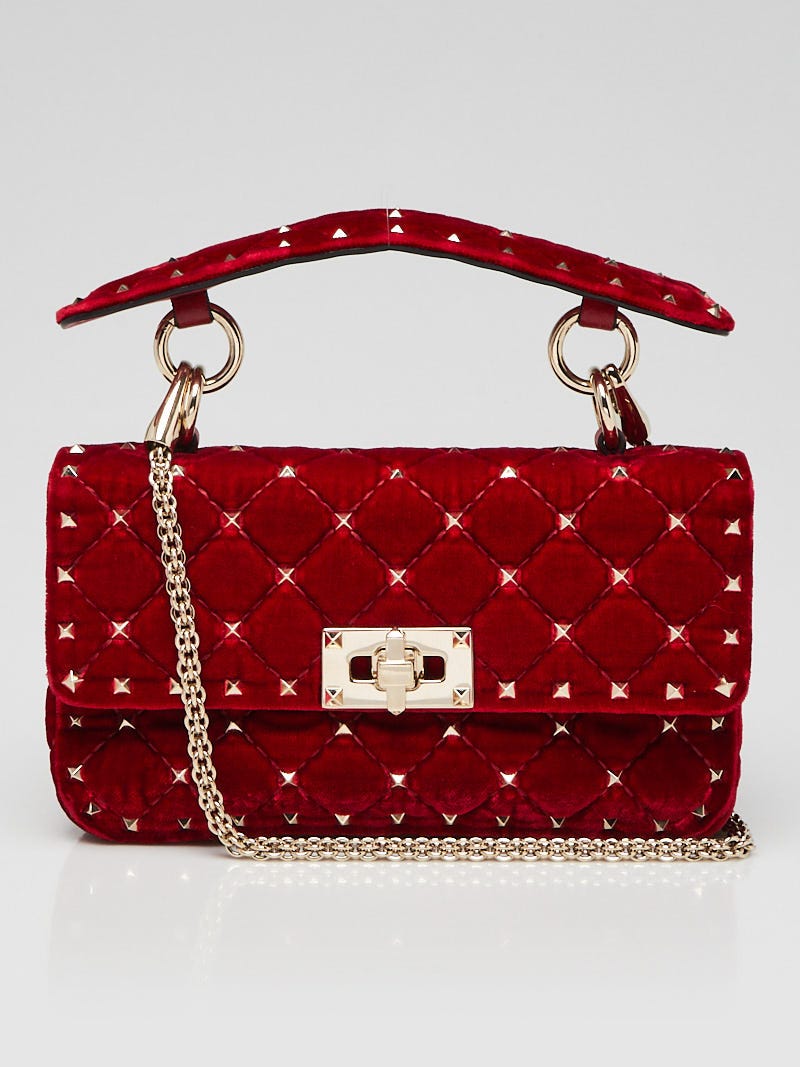 Valentino red velvet bag hotsell
