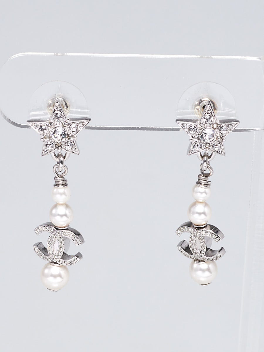 chanel drop crystal earrings dangle