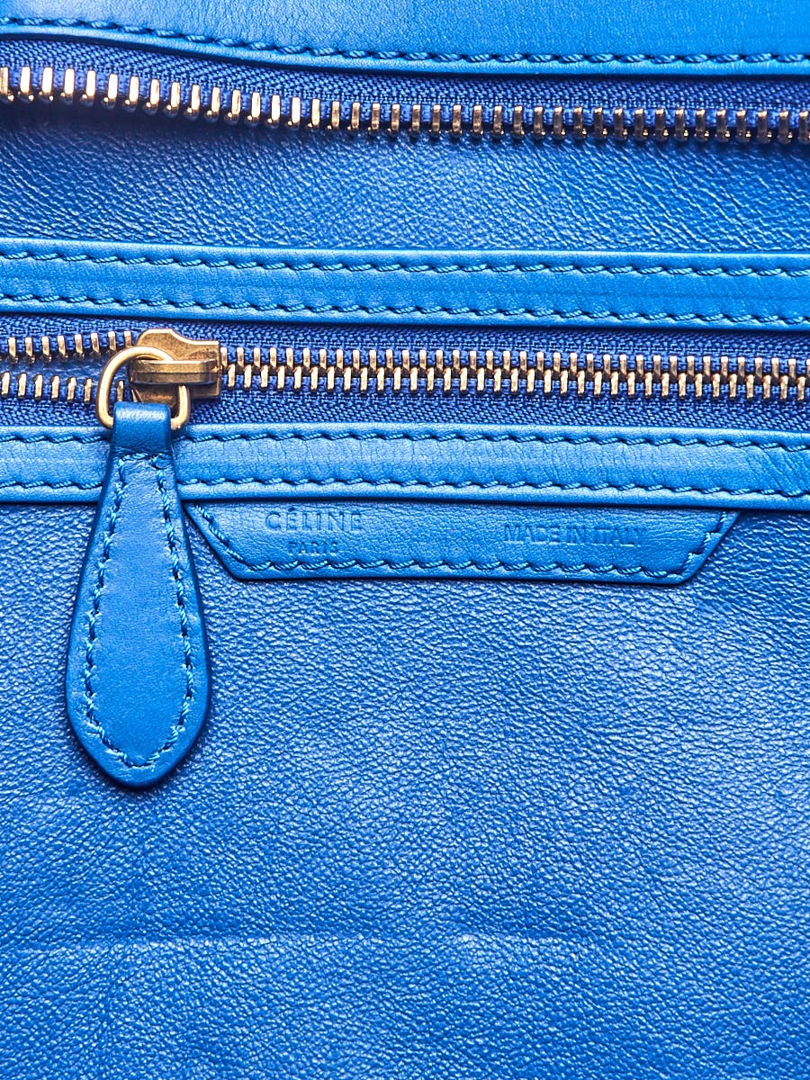 Celine Bright Blue Calfskin Leather Mini Luggage Tote Bag Celine Bright Blue Calfskin Leather Mini Luggage Tote Bag