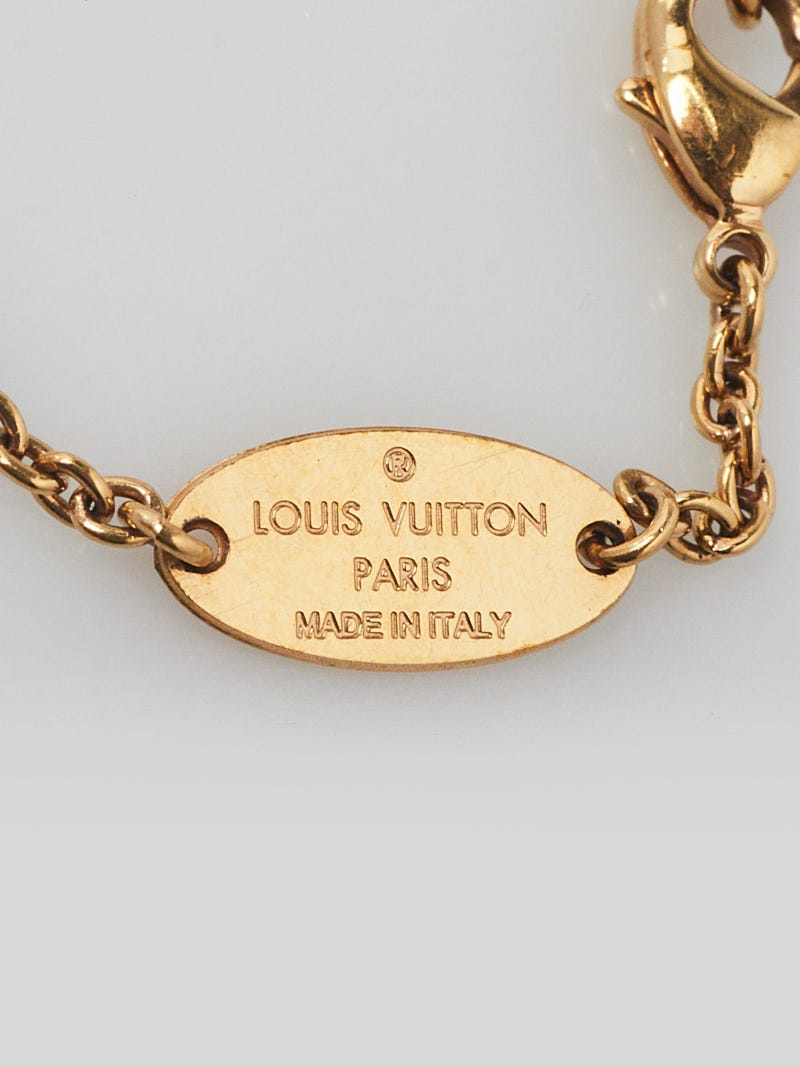 Louis Vuitton Goldtone Metal LV Me Number 4 Bracelet - Yoogi's Closet