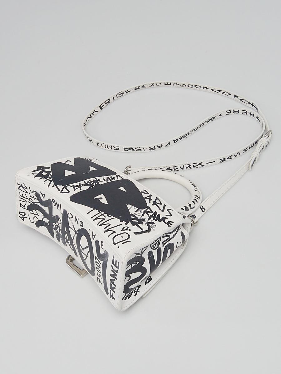 Balenciaga Graffiti Hourglass Top Handle Bag XS - White Handle Bags,  Handbags - BAL201753