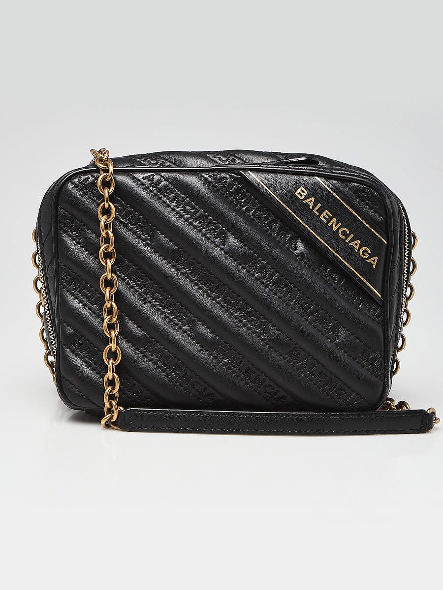 Balenciaga Black Quilted Leather Blanket Reporter XS Crossbody Bag Yoogi s Closet