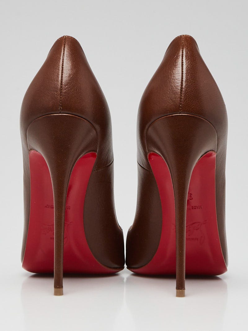 Christian Louboutin Brown Nappa Leather So Kate 120 Pumps Size 7.5