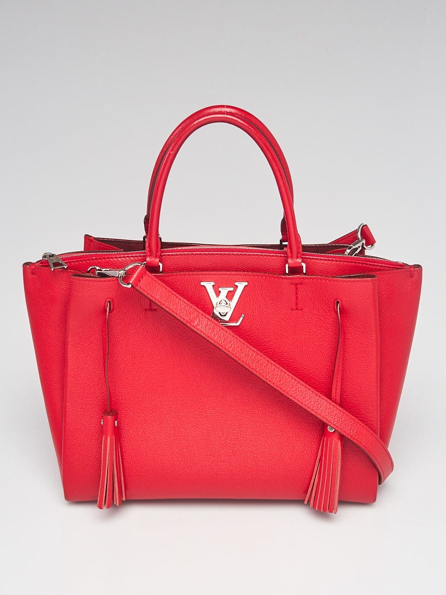 Louis Vuitton Rubis Pebbled Leather Lockmeto Bag | Yoogi's Closet