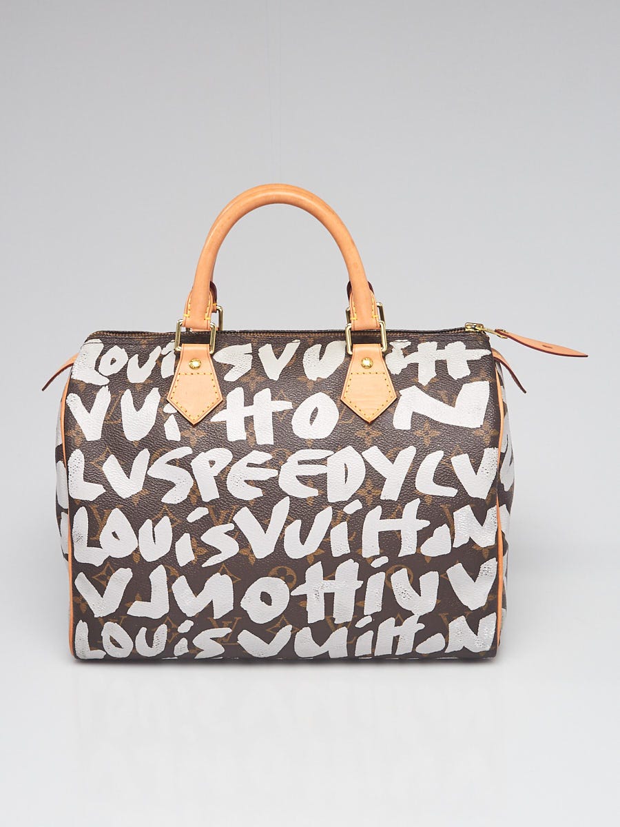 Louis Vuitton Limited Edition Silver Graffiti Sprouse Speedy 30 Bag -  Yoogi's Closet