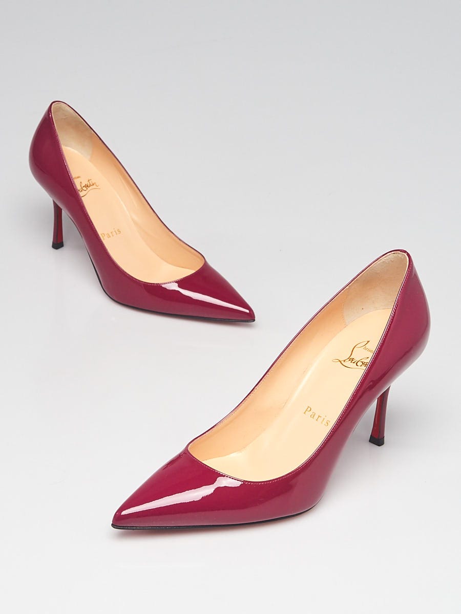 Christian Dior Figue Patent Leather Decoltish 85 Pumps Size 5 35.5