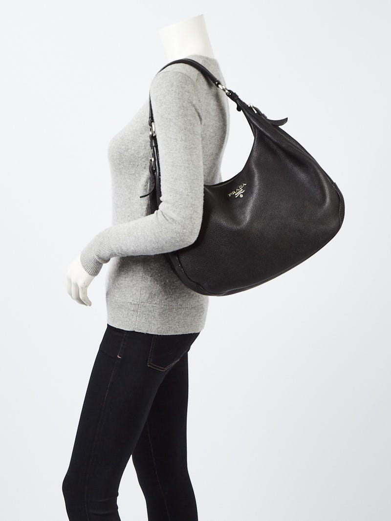 Prada small daino clearance leather hobo bag