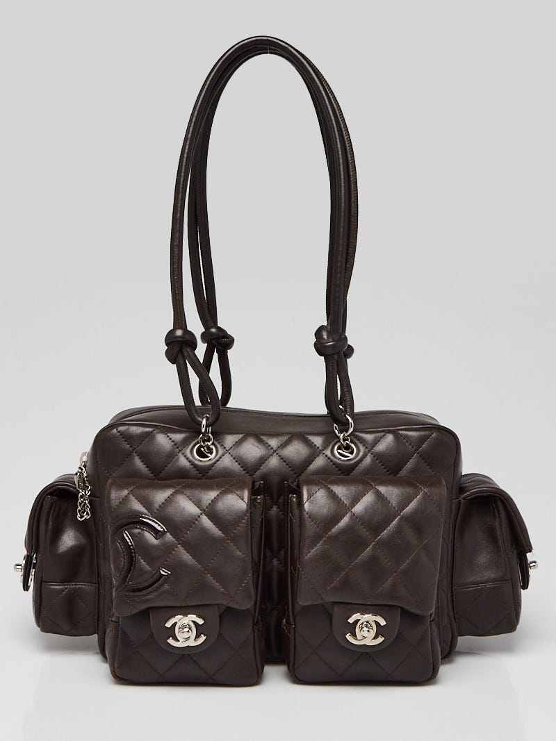Chanel Brown Quilted Leather Ligne Cambon Reporter Bag - Yoogi's Closet