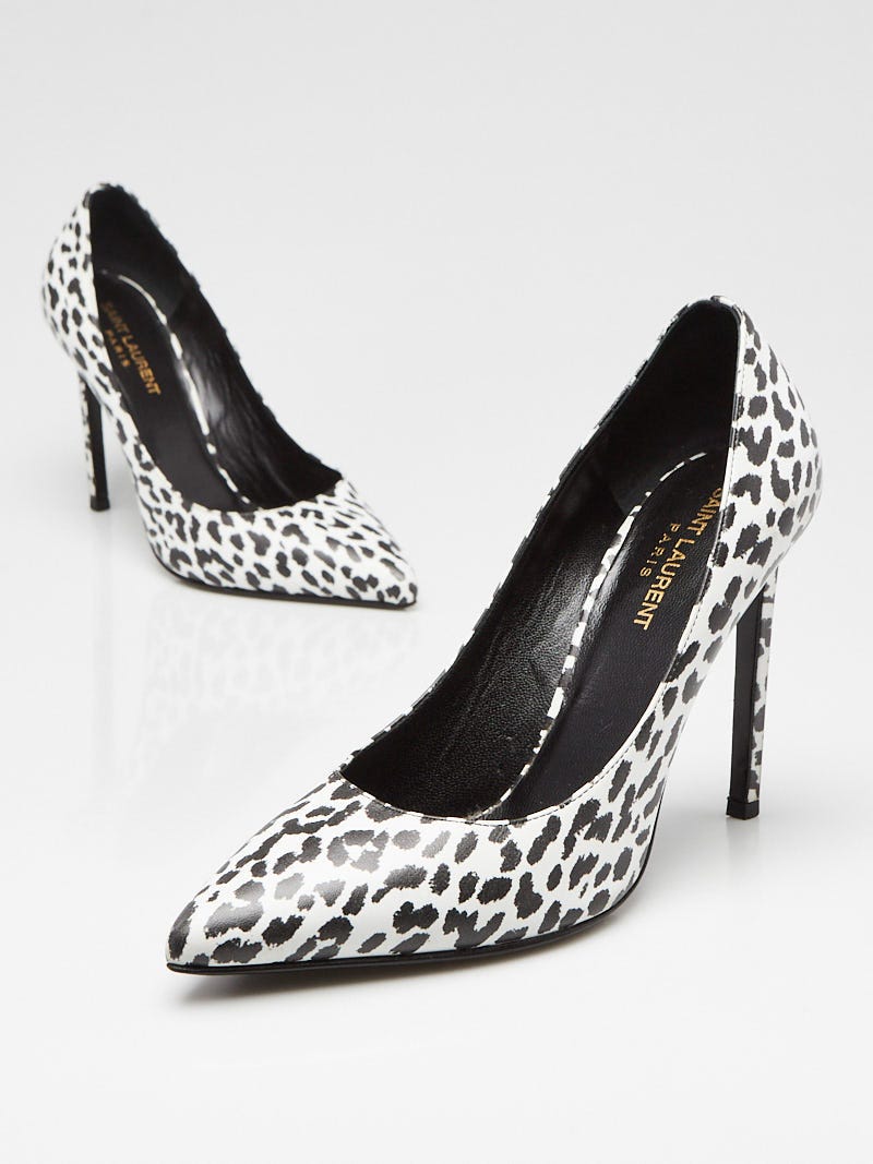 Black and white leopard pumps sale