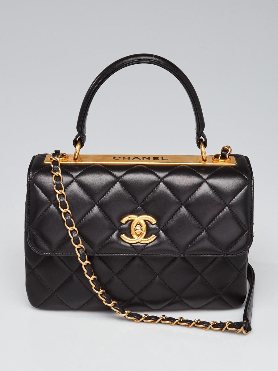 Tag Lamb Skin Handbag - Black