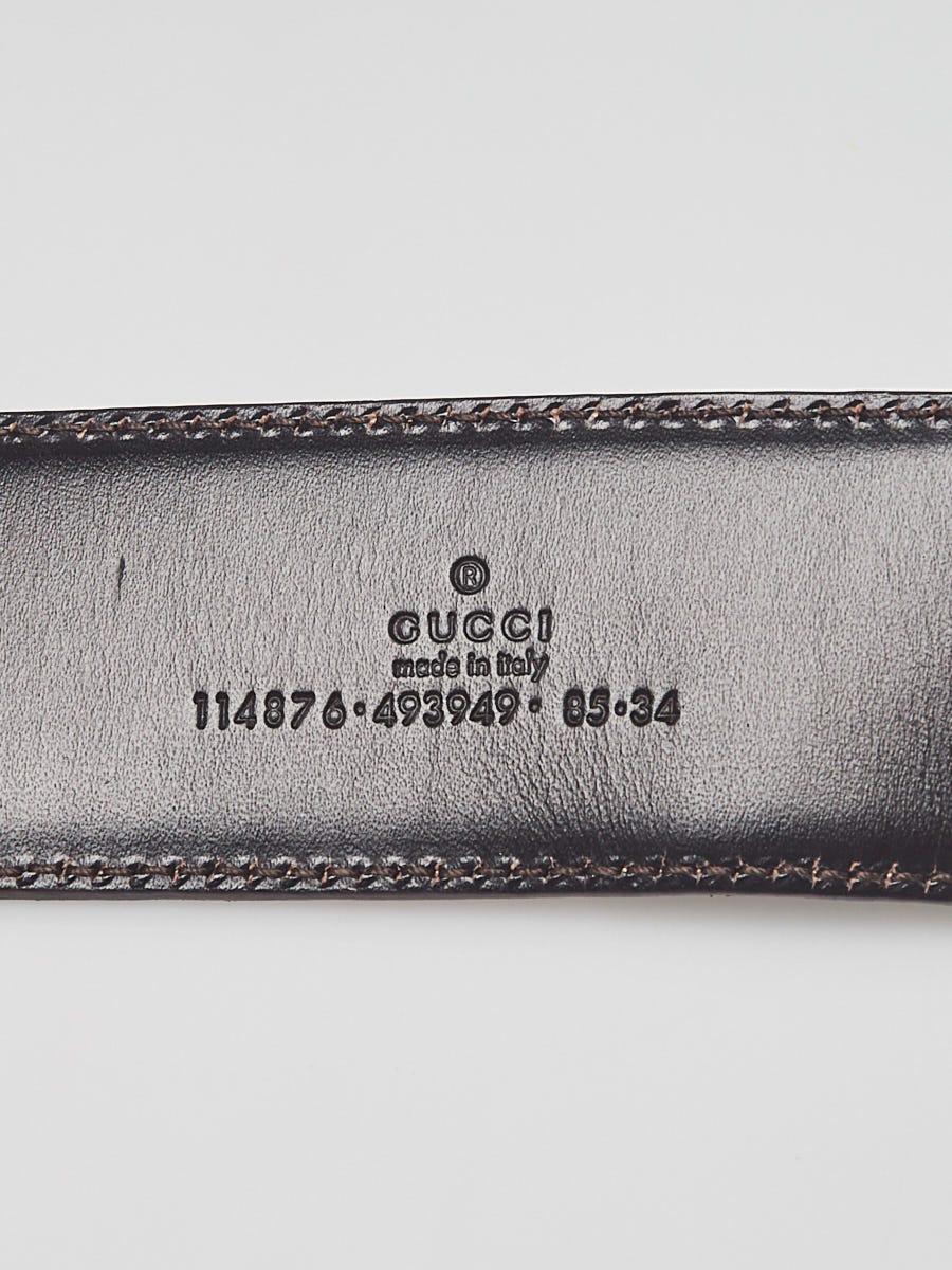 Gucci 100 Centennial Cognac/Blue Belt GG belt. Size 85/34 Style 625839  Limited E