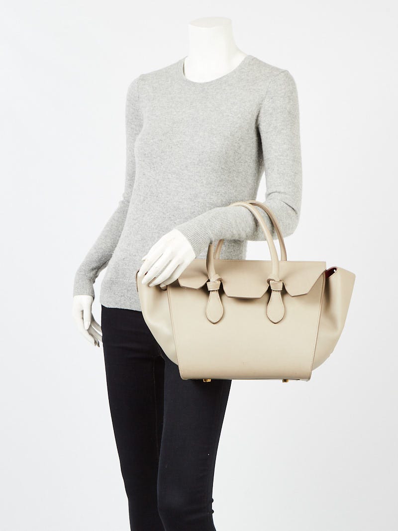 Celine Light Grey Smooth Leather Mini Tie Tote Bag Yoogi s Closet