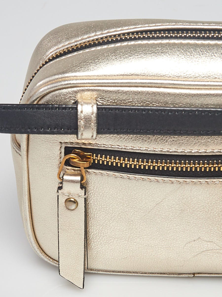 Yves Saint Laurent Metallic Gold Chevron Quilted Leather Lou Belt Bag -  Yoogi's Closet