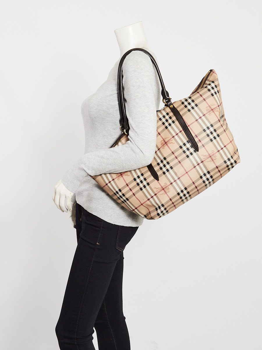 Burberry Haymarket Check Coated Canvas/Leather Salisbury Medium Tote Bag