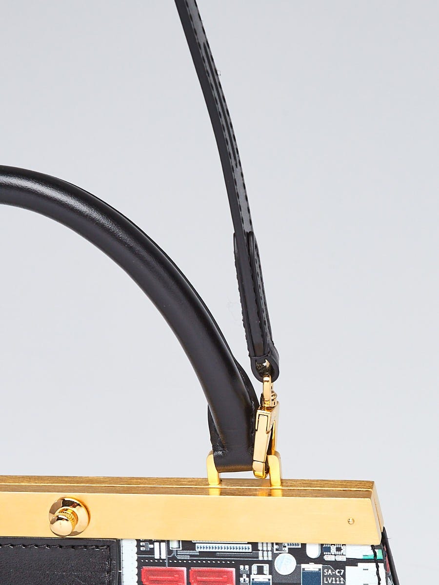 Louis Vuitton Crown Frame Handbag Limited Edition Motherboard Printed  Calfskin Multicolor 240013276