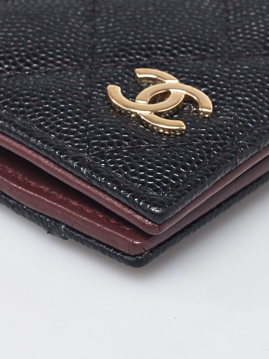 Chanel Black Quilted Caviar Leather Card Case and ID Holder - Yoogi's Closet
