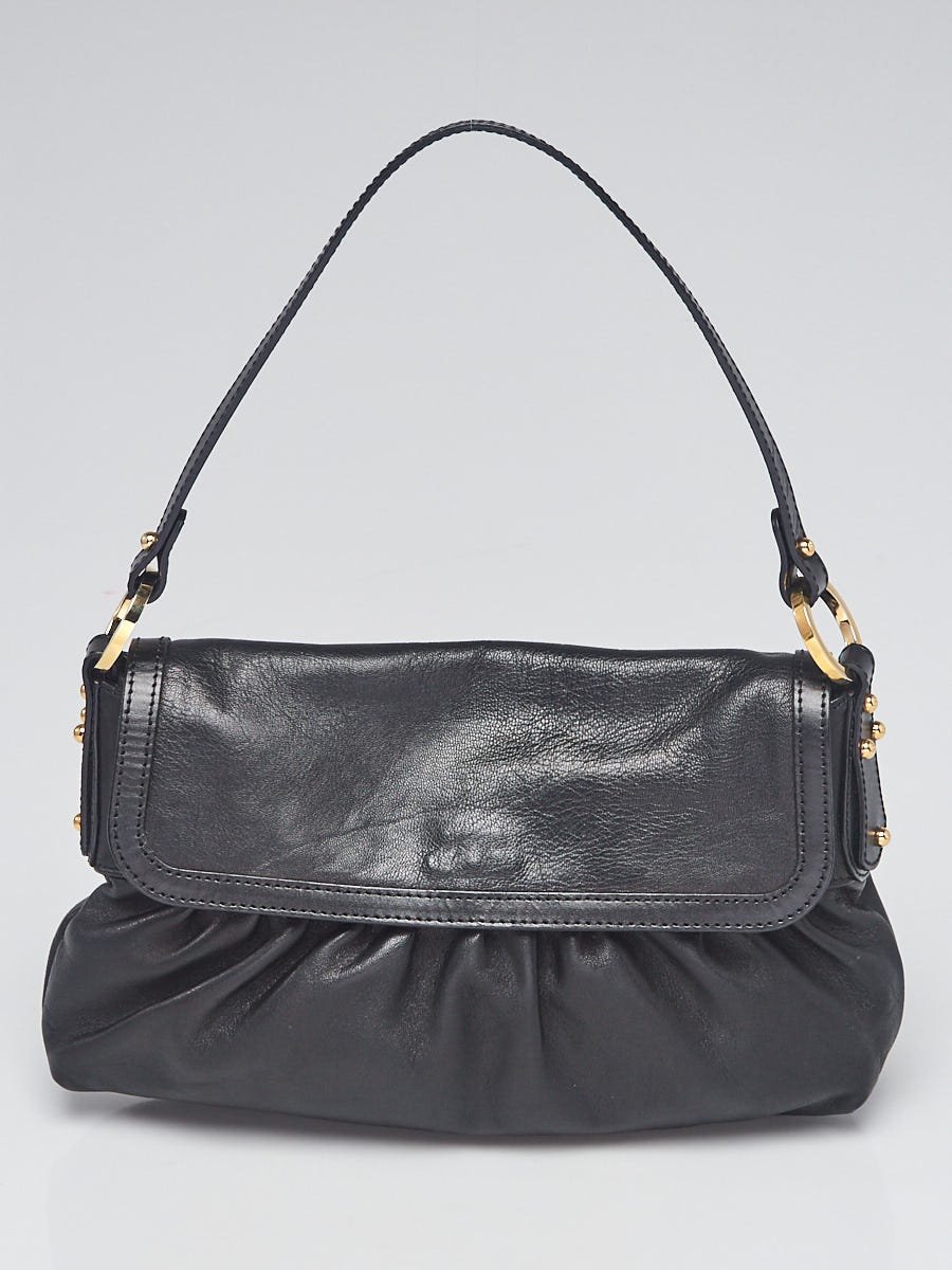 Fendi Black Leather Small Chef Shoulder Bag 8BR353 | Yoogi's Closet